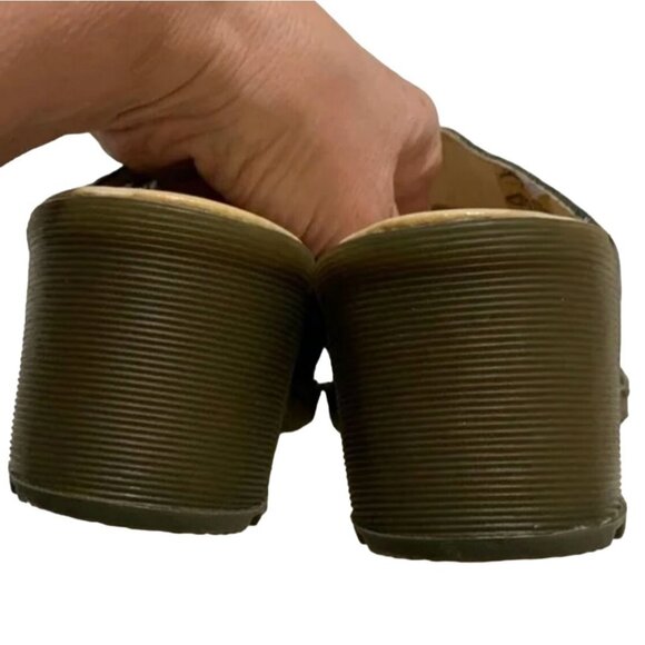 VTG Dr Doc Martens DANA Black Leather Heeled Clogs US 8 Slide Mule 11886 00s Y2K - Picture 9 of 12